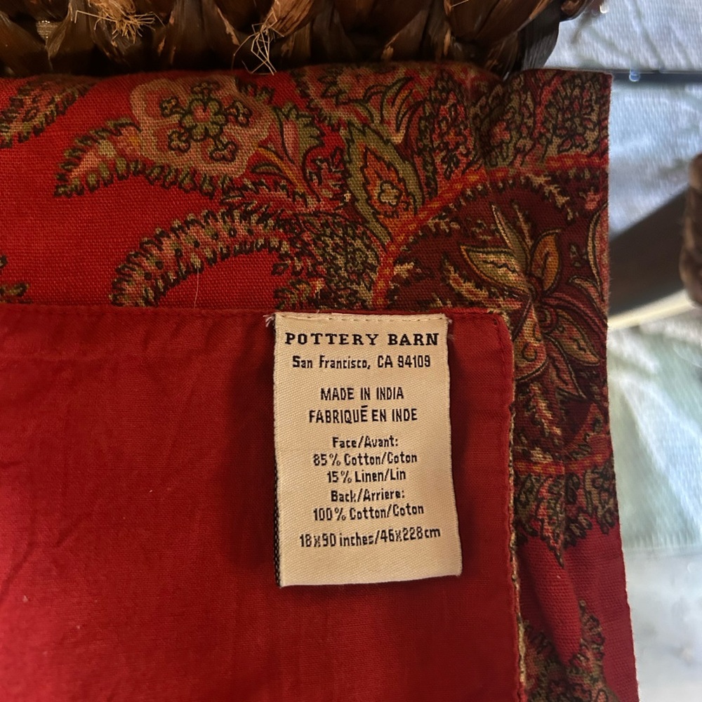 Pottery Barn Red Paisley Runner - Picture 2 of 2
